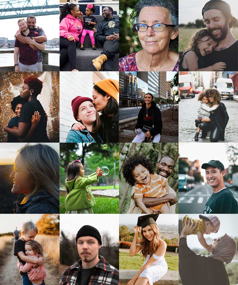 Collage of photos of people.